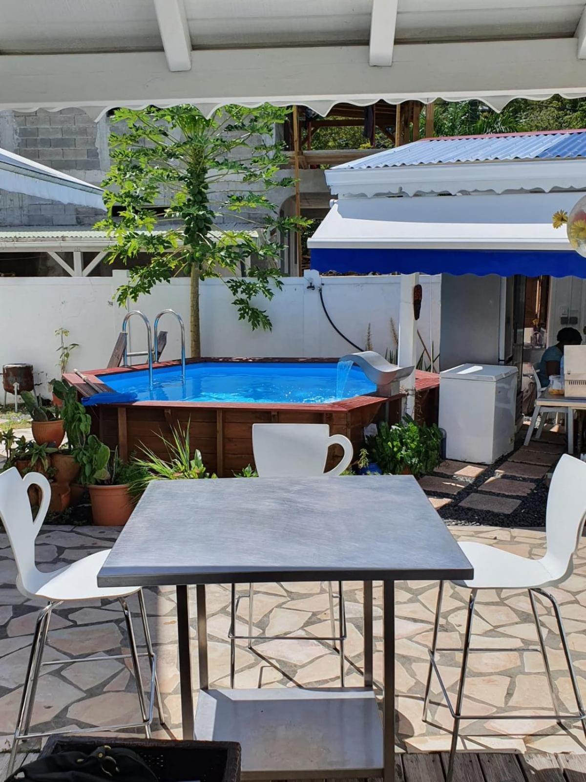 Le Sable Bleu - Evasion Tropicale A Sainte-Anne - Plage 5Min - Piscine - Parking - Logement Climatise - Vue Sur Les Palmiers - Parfait Pour Sejours En Famille Ou Entre Amis Exterior photo